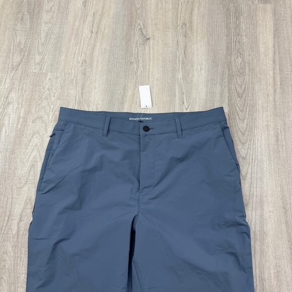 Banana Republic Flat Front Chino Pants Men's 38x32 Blue Stretch Preppy NEW NWT - Picture 2 of 11